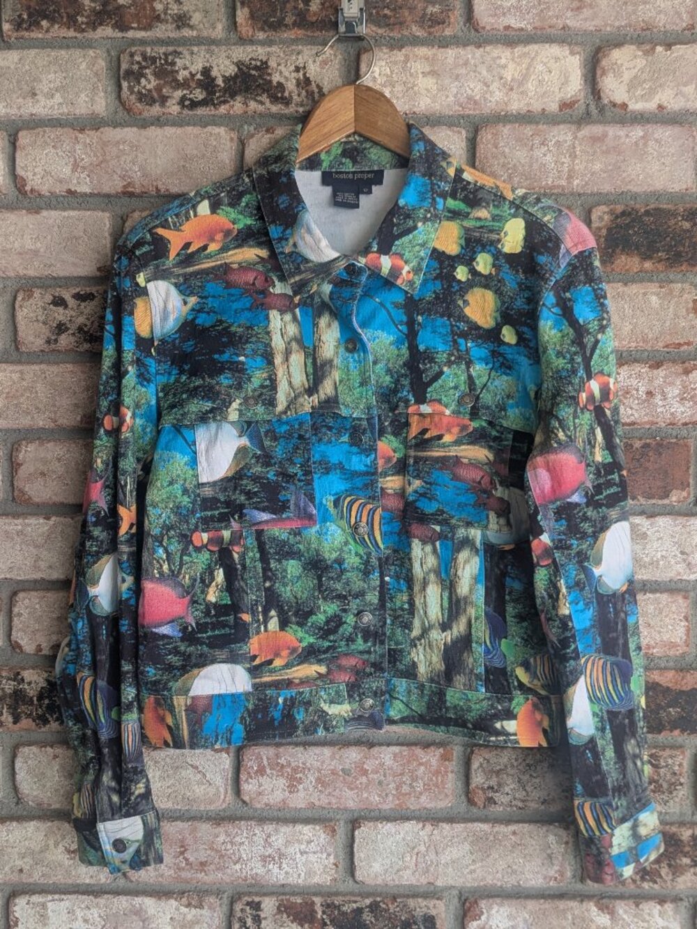 Boston Proper Lightweight Fish Jean Jacket 12